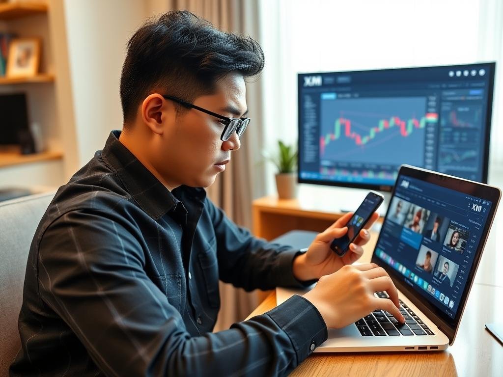 Trader Indonesia menggunakan platform XM dengan fitur edukasi